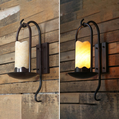 Iron Cylinder Petal Elliptical 1-Light Wall Sconce Lamp