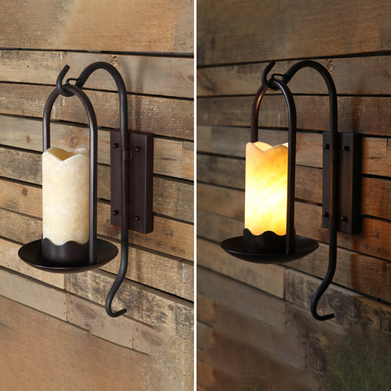 Iron Cylinder Petal Elliptical 1-Light Wall Sconce Lamp