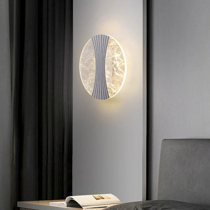 Metal Acrylic Round Column Foil Wire LED Wall Sconce Lamp