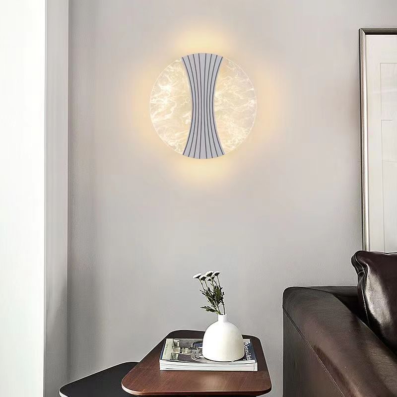 Metal Acrylic Round Column Foil Wire LED Wall Sconce Lamp