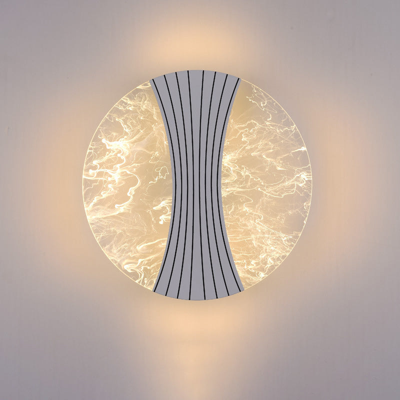 Metal Acrylic Round Column Foil Wire LED Wall Sconce Lamp