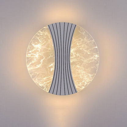 Metal Acrylic Round Column Foil Wire LED Wall Sconce Lamp