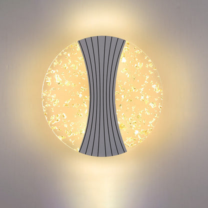 Metal Acrylic Round Column Foil Wire LED Wall Sconce Lamp