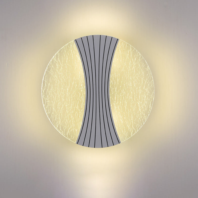 Metal Acrylic Round Column Foil Wire LED Wall Sconce Lamp