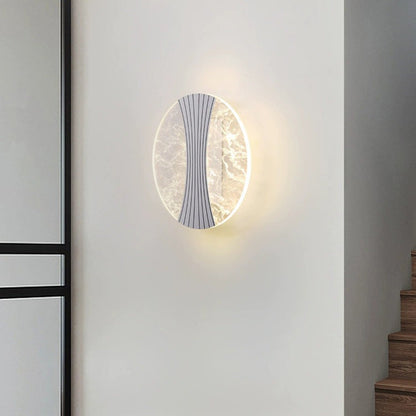 Metal Acrylic Round Column Foil Wire LED Wall Sconce Lamp