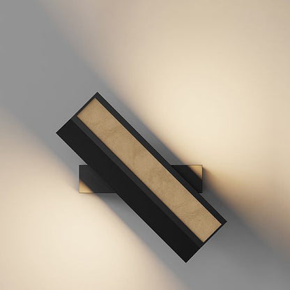 Leather Silica Rectangular Rotatable LED Wall Sconce Lamp