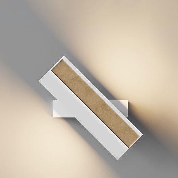 Leather Silica Rectangular Rotatable LED Wall Sconce Lamp