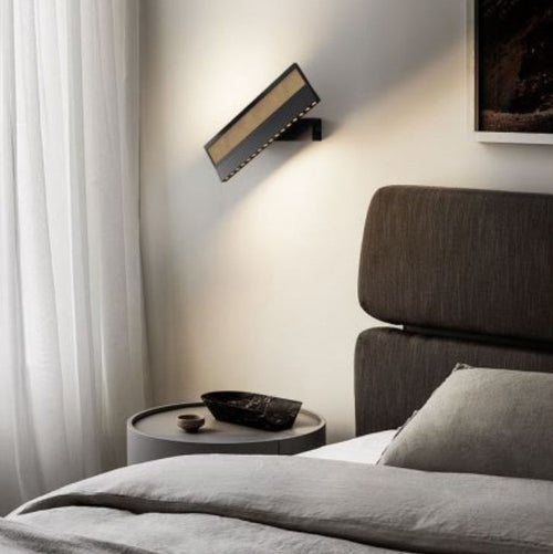 Leather Silica Rectangular Rotatable LED Wall Sconce Lamp