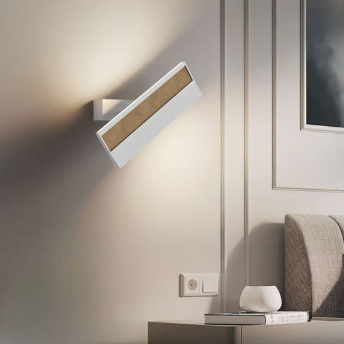 Leather Silica Rectangular Rotatable LED Wall Sconce Lamp