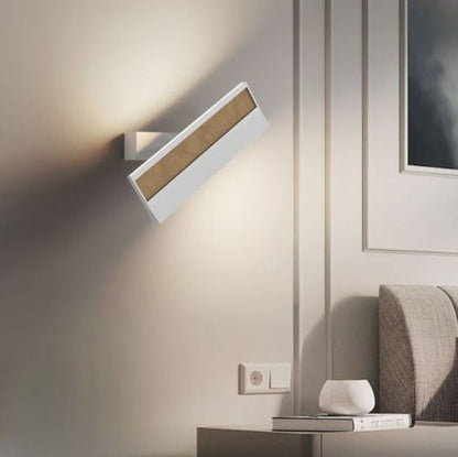 Leather Silica Rectangular Rotatable LED Wall Sconce Lamp