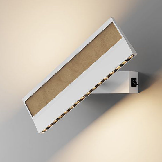 Leather Silica Rectangular Rotatable LED Wall Sconce Lamp