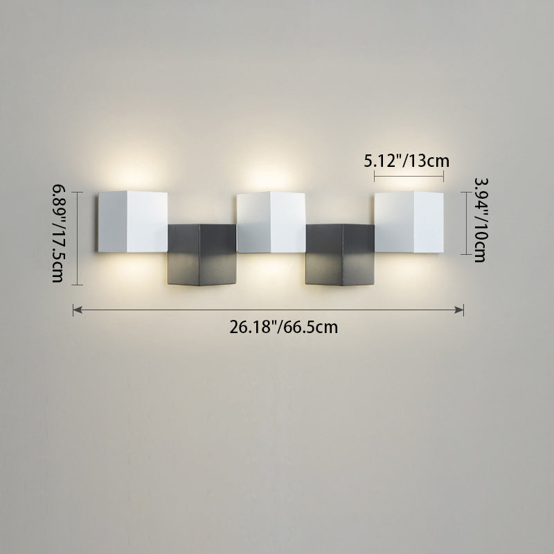 Iron Acrylic Square Block Combination LED Wall Sconce Lamp