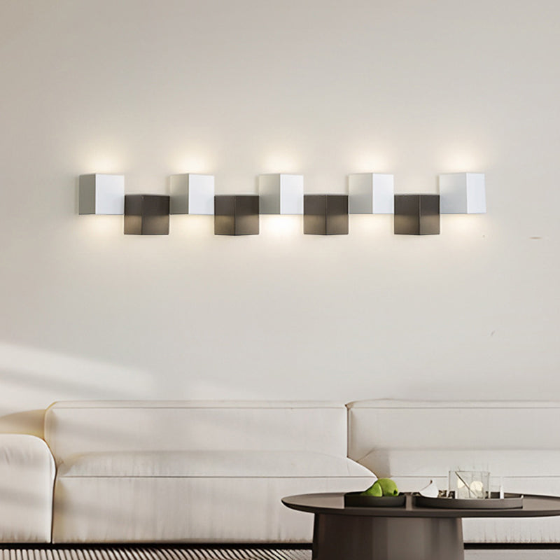 Iron Acrylic Square Block Combination LED Wall Sconce Lamp