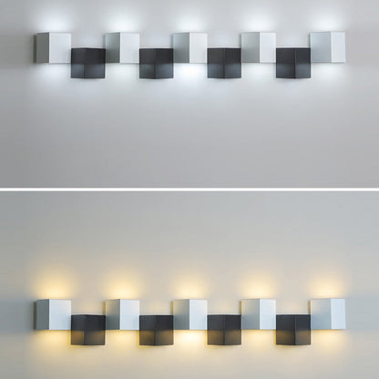 Iron Acrylic Square Block Combination LED Wall Sconce Lamp