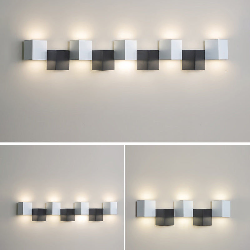 Iron Acrylic Square Block Combination LED Wall Sconce Lamp