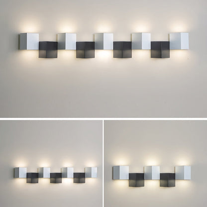 Iron Acrylic Square Block Combination LED Wall Sconce Lamp