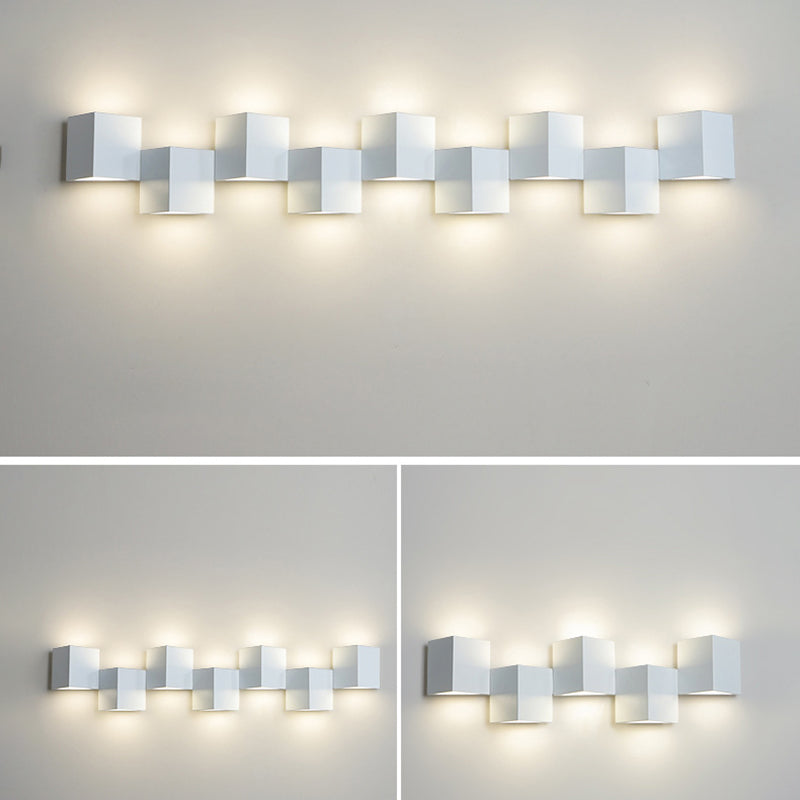 Iron Acrylic Square Block Combination LED Wall Sconce Lamp