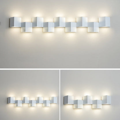 Iron Acrylic Square Block Combination LED Wall Sconce Lamp