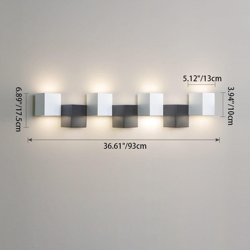 Iron Acrylic Square Block Combination LED Wall Sconce Lamp