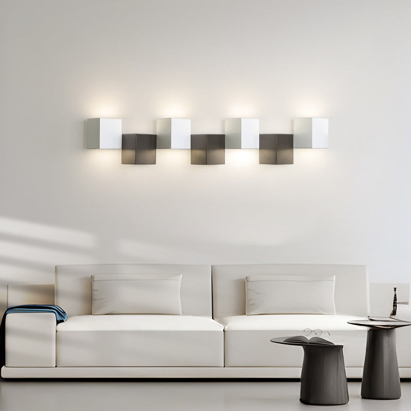 Iron Acrylic Square Block Combination LED Wall Sconce Lamp