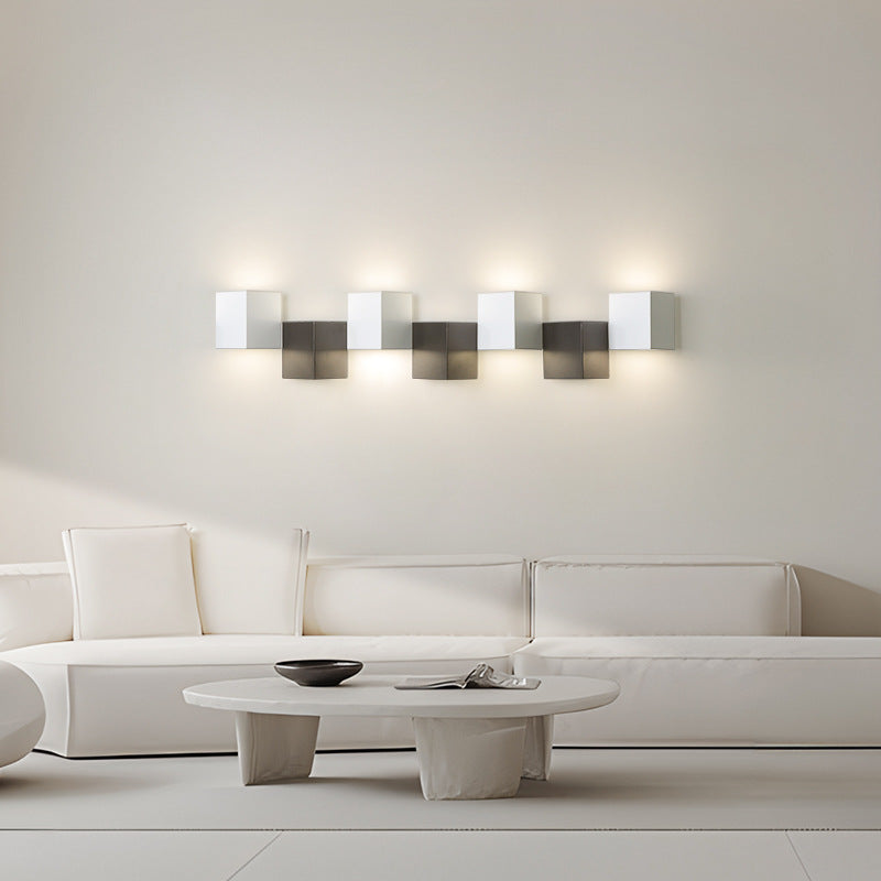 Iron Acrylic Square Block Combination LED Wall Sconce Lamp