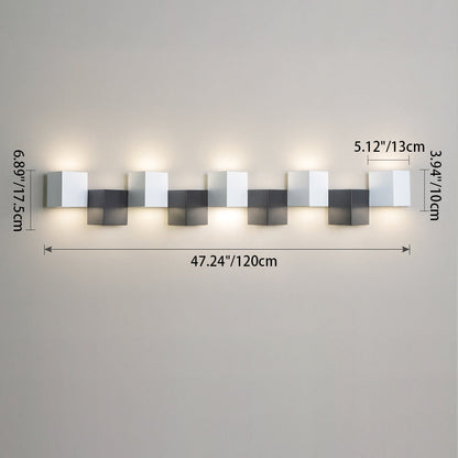 Iron Acrylic Square Block Combination LED Wall Sconce Lamp
