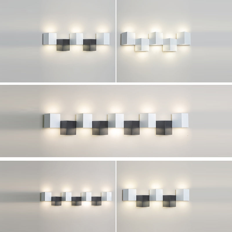 Iron Acrylic Square Block Combination LED Wall Sconce Lamp