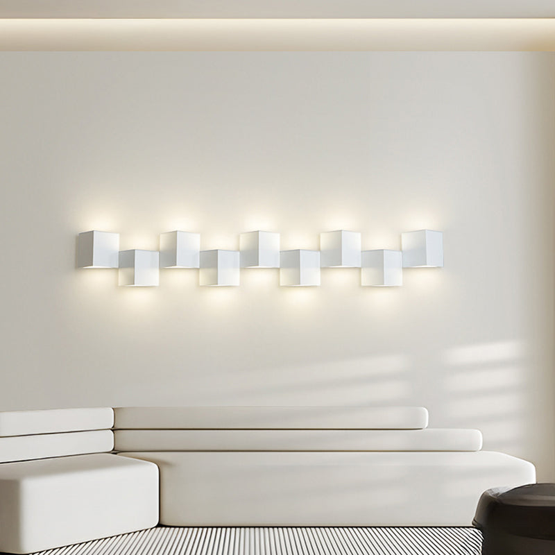Iron Acrylic Square Block Combination LED Wall Sconce Lamp