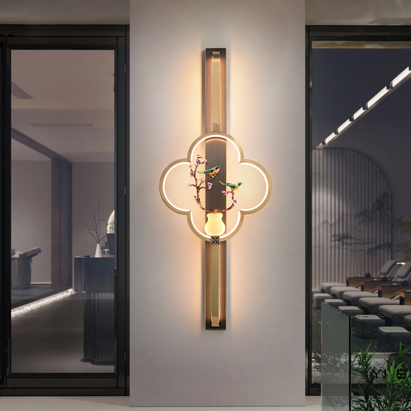 Chinese Alloy Flower Deer Bottle Gourd LED Wall Sconce Lamp