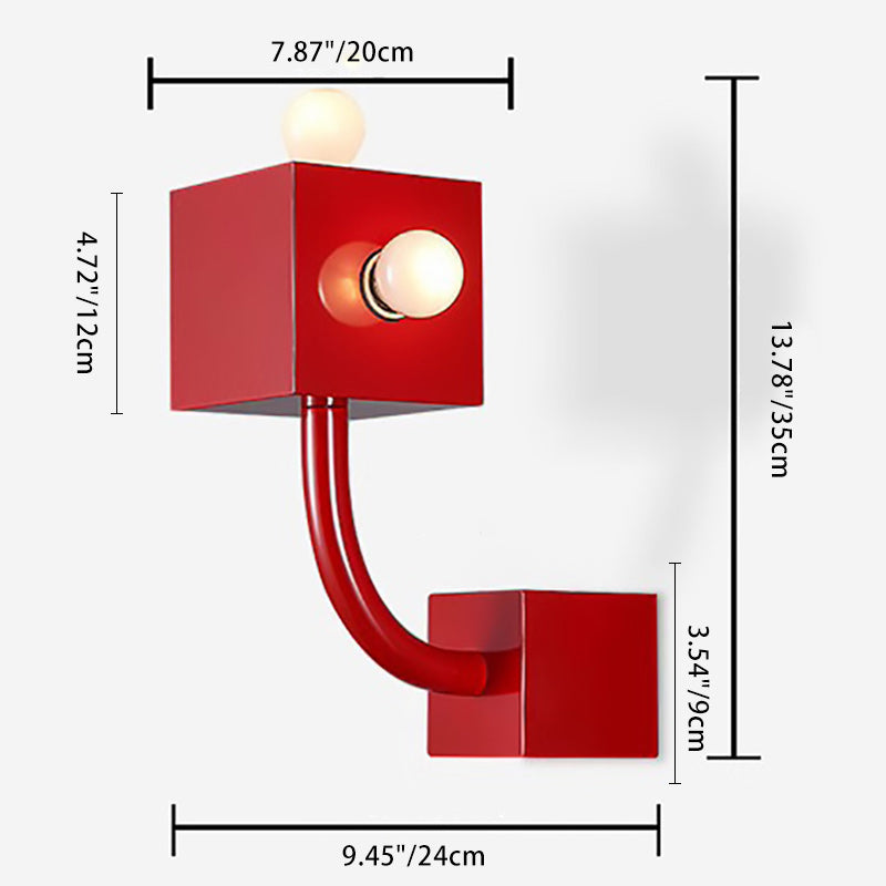 Contemporary Creative Iron Cube 3-Light Wall Sconce Lamp