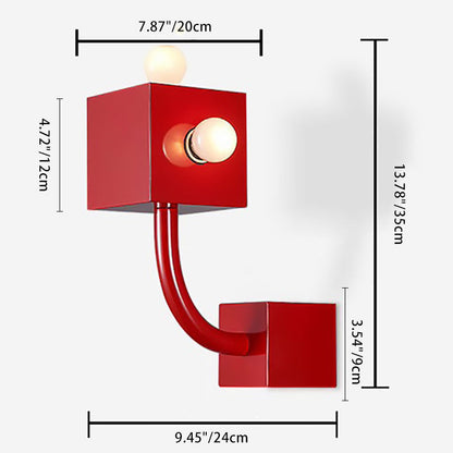 Contemporary Creative Iron Cube 3-Light Wall Sconce Lamp