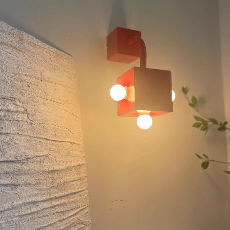 Contemporary Creative Iron Cube 3-Light Wall Sconce Lamp