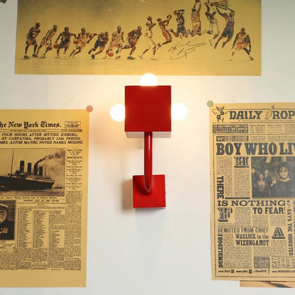 Contemporary Creative Iron Cube 3-Light Wall Sconce Lamp