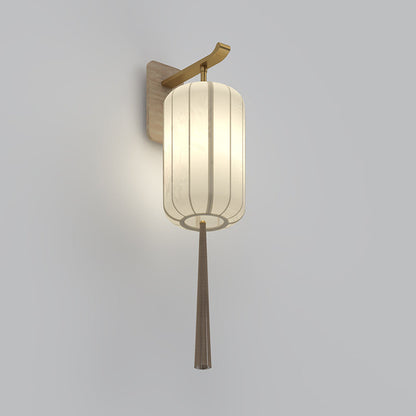 Chinese Hand-Painted Flower Bird 1-Light Wall Sconce Lamp