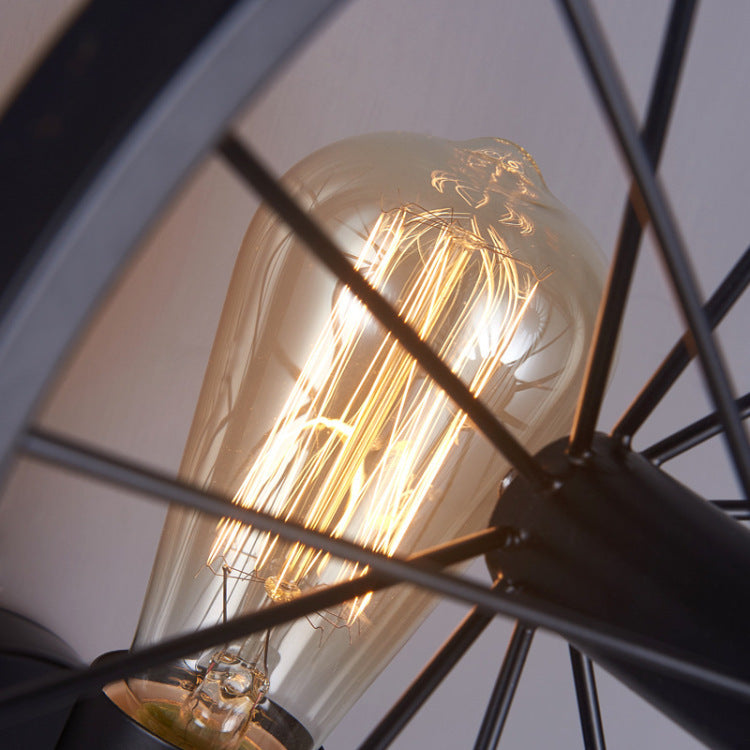 Industrial Iron Round Wheel 1-Light Wall Sconce Lamp