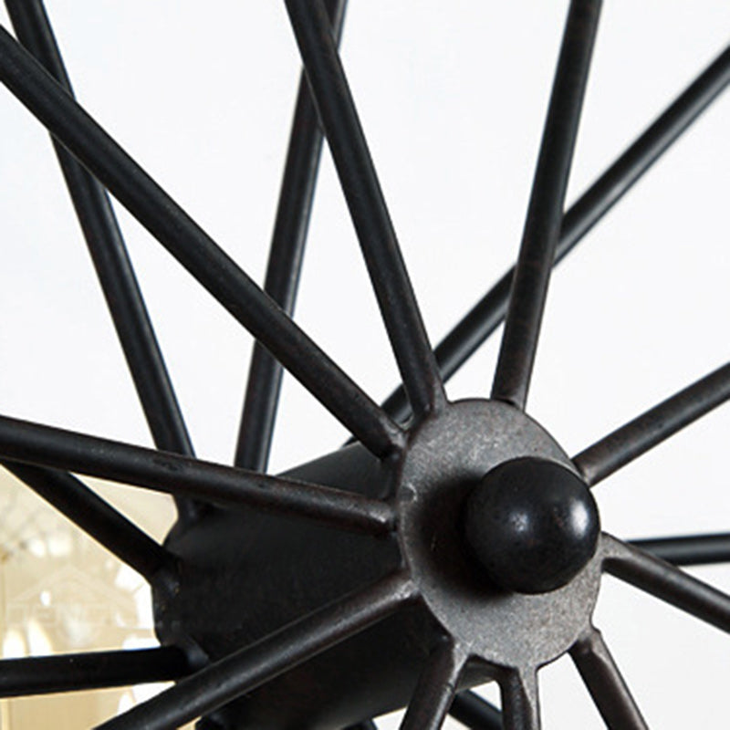Industrial Iron Round Wheel 1-Light Wall Sconce Lamp
