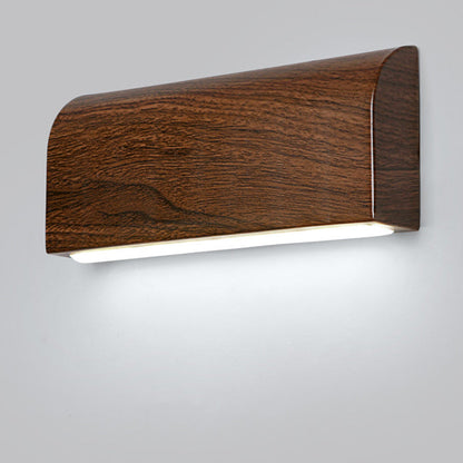 Scandinavian Wood Grain Rectangular LED Wall Sconce Lamp