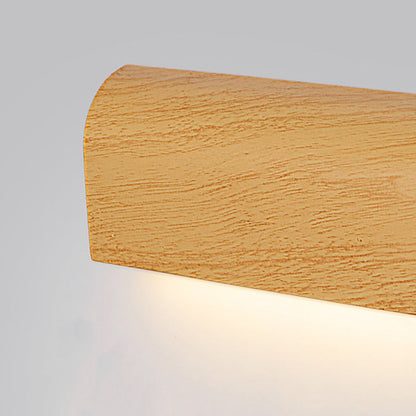 Scandinavian Wood Grain Rectangular LED Wall Sconce Lamp