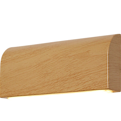 Scandinavian Wood Grain Rectangular LED Wall Sconce Lamp