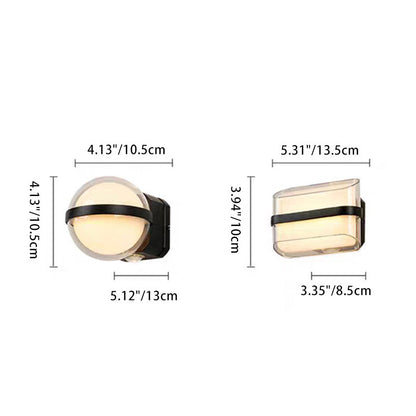 Simplicity Acrylic Ball Rectangular LED Wall Sconce Lamp