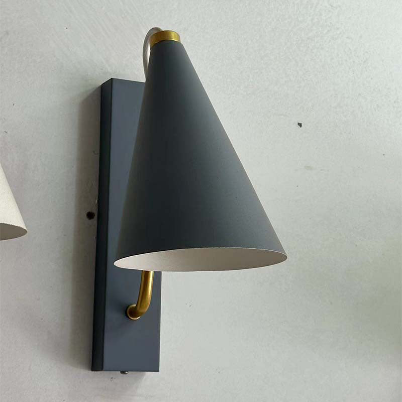 Contemporary Nordic Iron Conic 1-Light Wall Sconce Lamp
