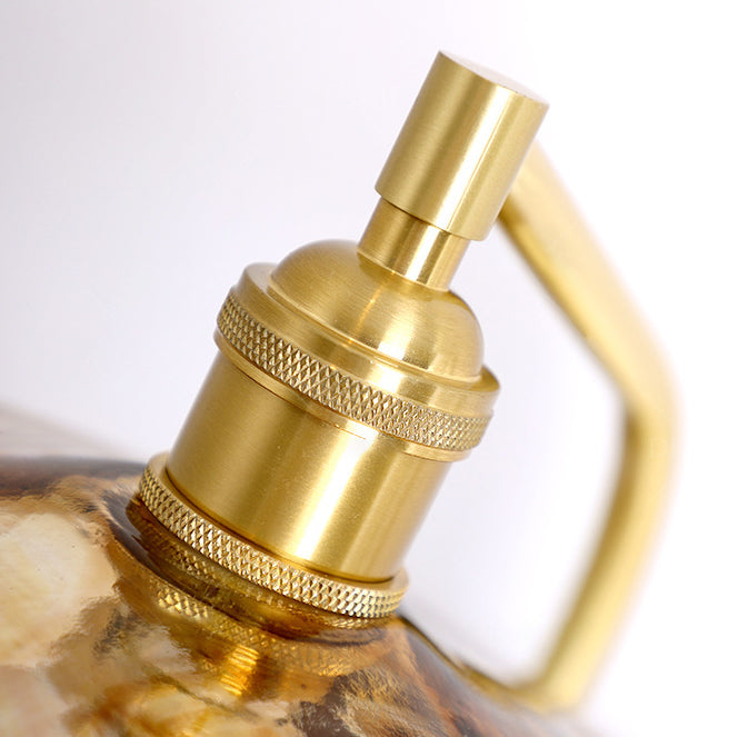 Brass Wood Shelf Disk Ice Cube 1-Light Wall Sconce Lamp