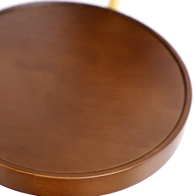 Brass Wood Shelf Disk Ice Cube 1-Light Wall Sconce Lamp