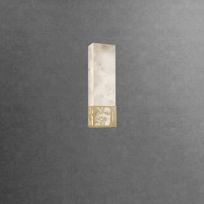 Chinese Plum Blossom Rectangular LED Wall Sconce Lamp