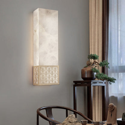 Chinese Plum Blossom Rectangular LED Wall Sconce Lamp