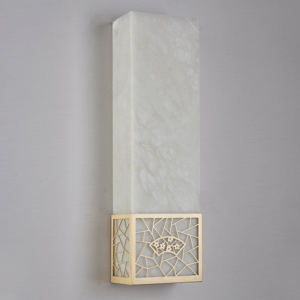 Chinese Plum Blossom Rectangular LED Wall Sconce Lamp