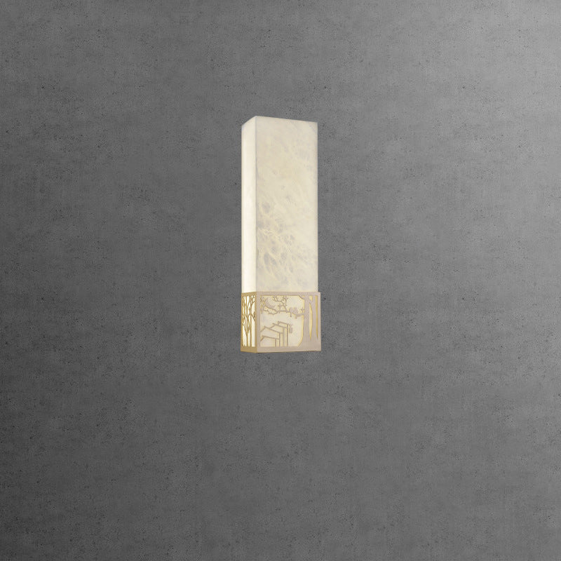Chinese Plum Blossom Rectangular LED Wall Sconce Lamp