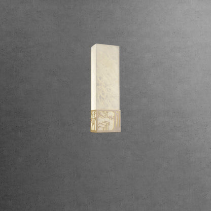 Chinese Plum Blossom Rectangular LED Wall Sconce Lamp