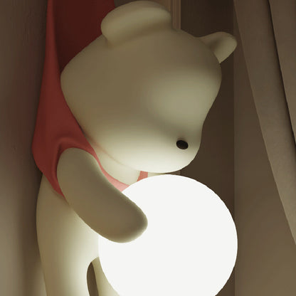 Kids Hanging Bear Resin PMMA 1-Light Wall Sconce Lamp