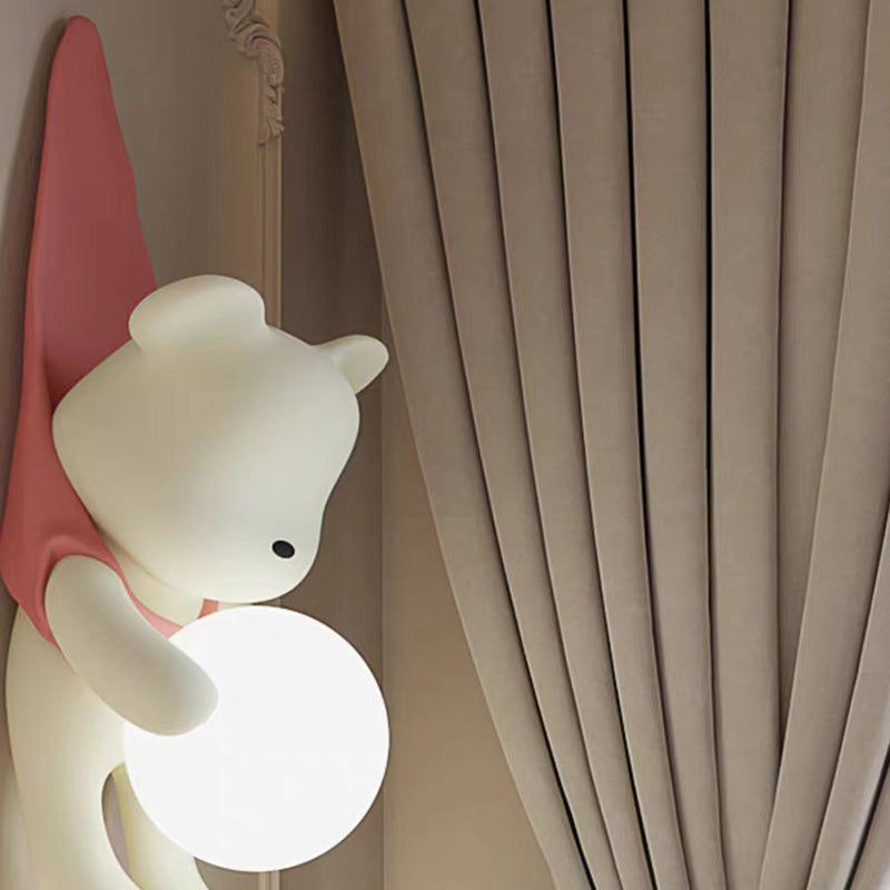 Kids Hanging Bear Resin PMMA 1-Light Wall Sconce Lamp